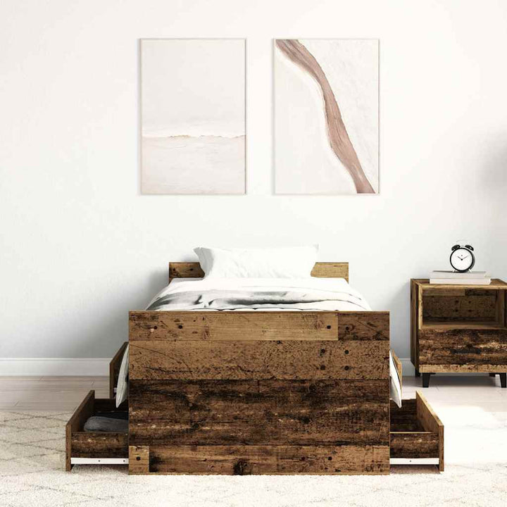 Sängram Utan Madrass 100X200Cm Konstruerat Trä