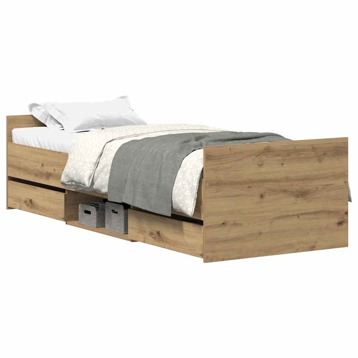 Sängram Utan Madrass Hantverksmässig Ek 90X200Cm