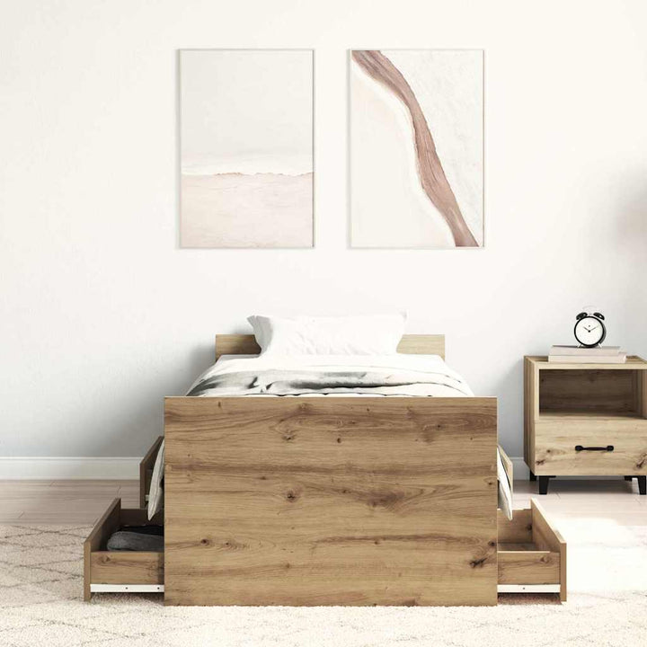 Sängram Utan Madrass Hantverksmässig Ek 90X200Cm