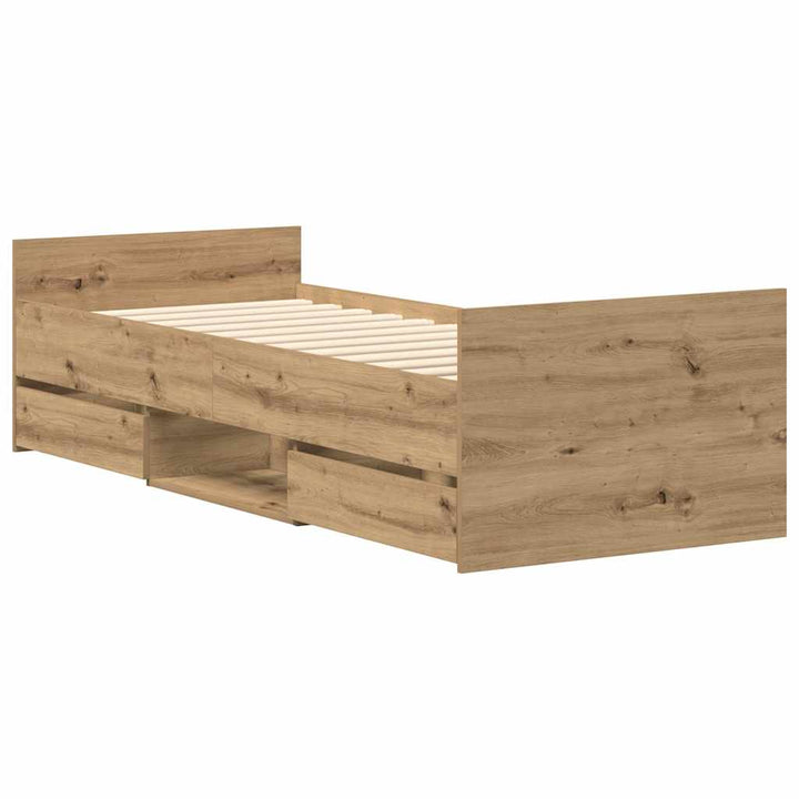 Sängram Utan Madrass Hantverksmässig Ek 90X200Cm