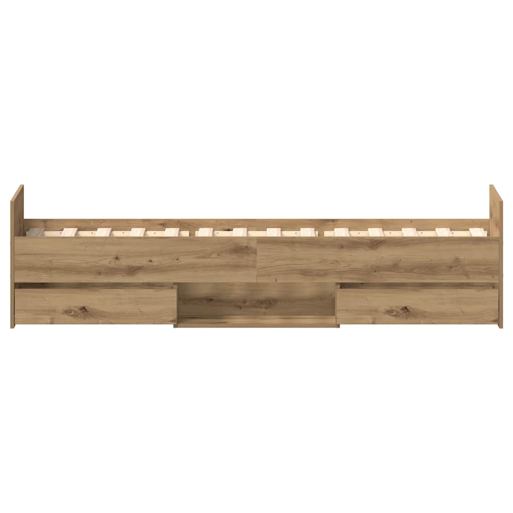 Sängram Utan Madrass Hantverksmässig Ek 90X200Cm