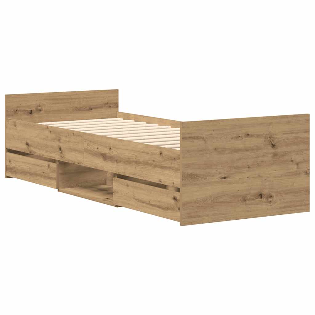 Sängram Utan Madrass Hantverksmässig Ek 90X200Cm