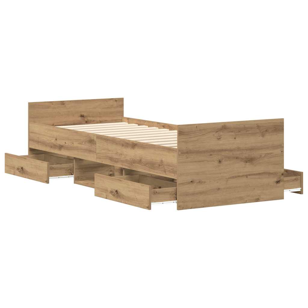 Sängram Utan Madrass 90X190Cm Konstruerat Trä