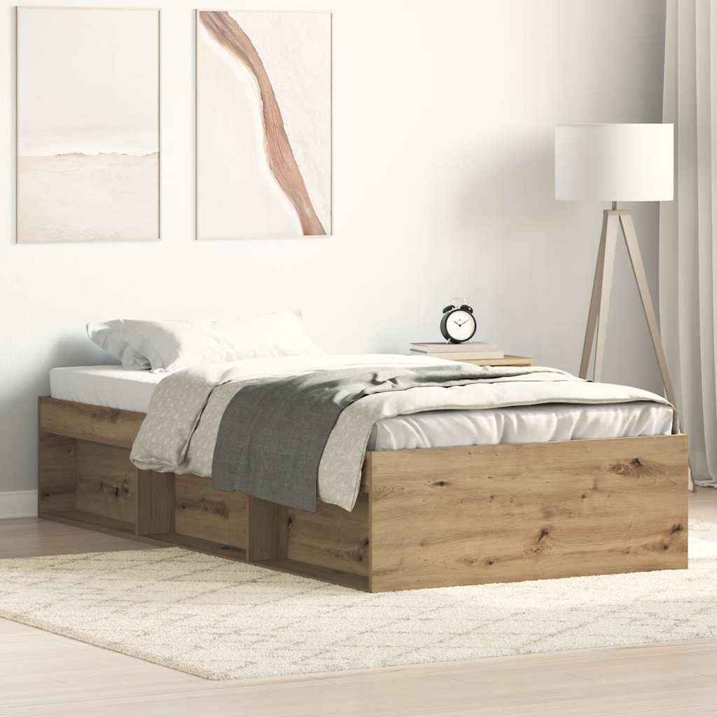 Sängram Utan Madrass Hantverksmässig Ek 90X200Cm