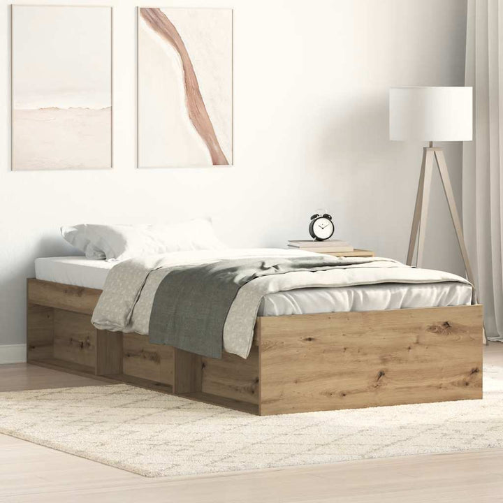 Sängram Utan Madrass Hantverksmässig Ek 90X200Cm