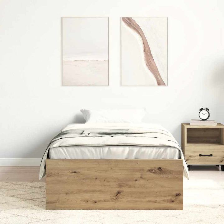 Sängram Utan Madrass Hantverksmässig Ek 100X200Cm