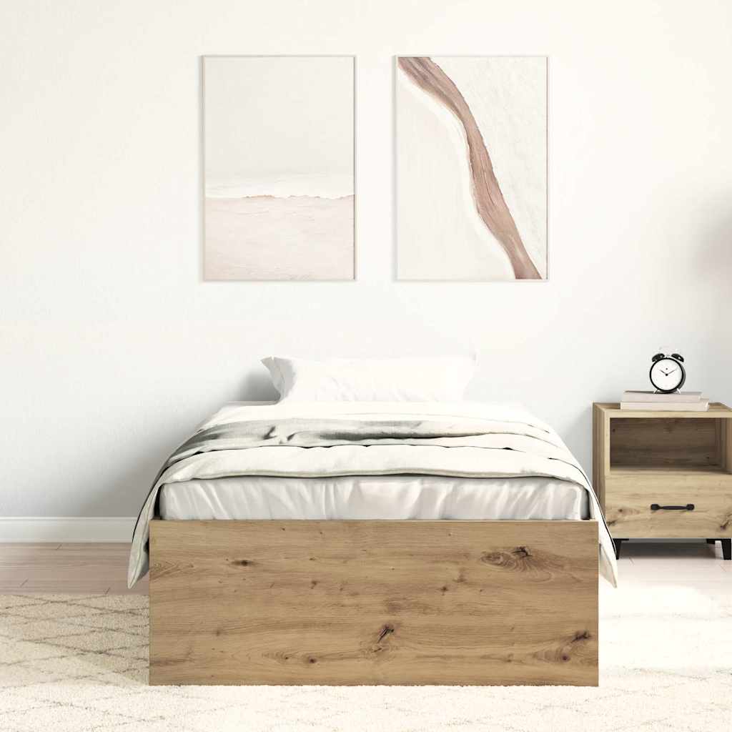 Sängram Utan Madrass 90X190Cm Konstruerat Trä