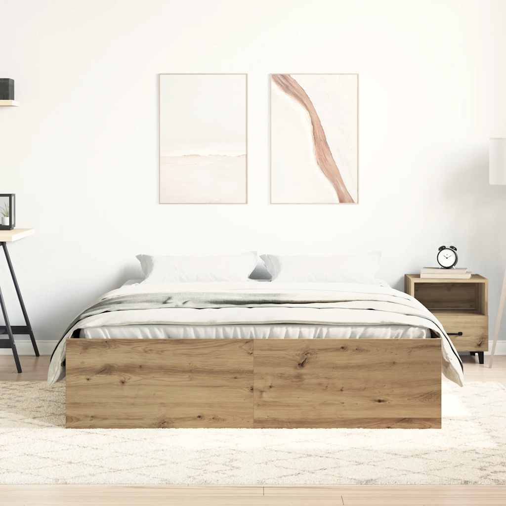 Sängram Utan Madrass Hantverksmässig Ek 120X200Cm