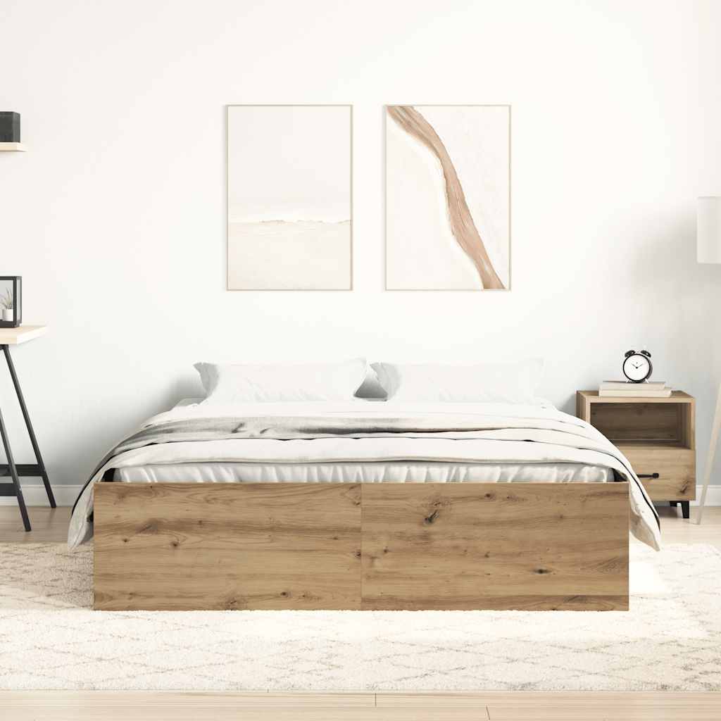 Sängram Utan Madrass Hantverksmässig Ek 120X190Cm
