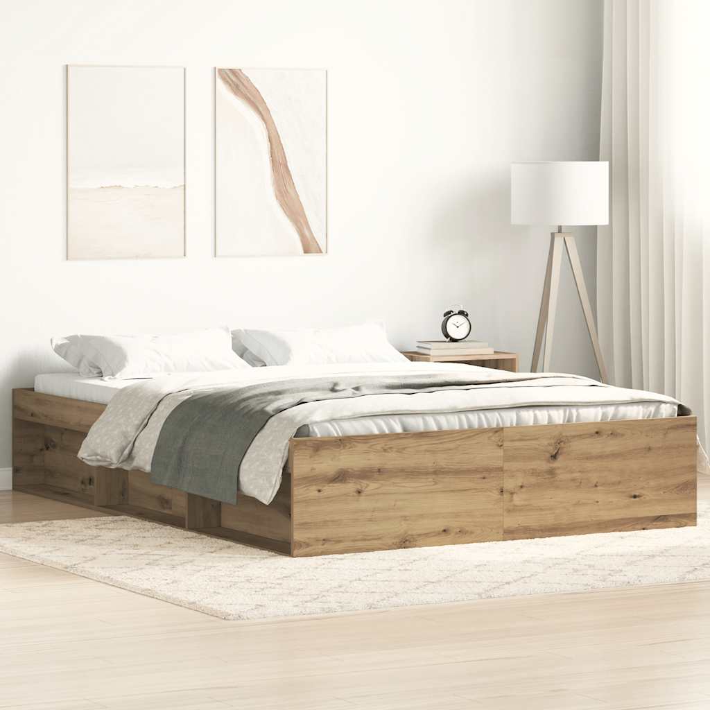Sängram Utan Madrass Hantverksmässig Ek 120X190Cm