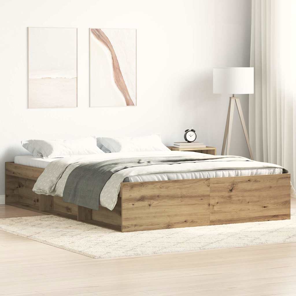 Sängram Utan Madrass Hantverksmässig Ek 140X190Cm