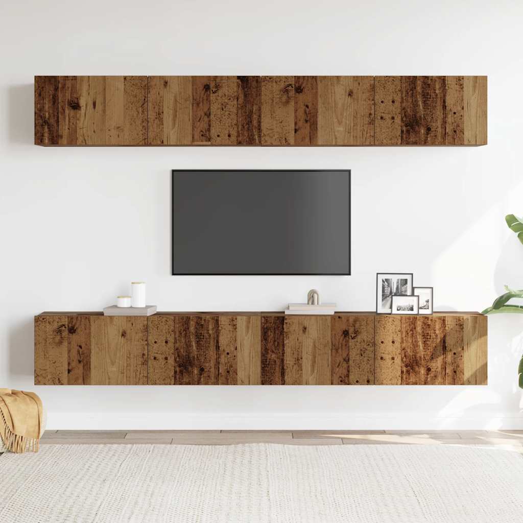 Väggmonterad Tv-Möbelset 4 Delar 100X30X30 Cm