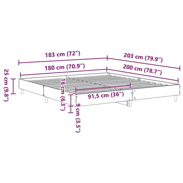 Sängram Utan Madrass 180X200Cm Konstruerat Trä