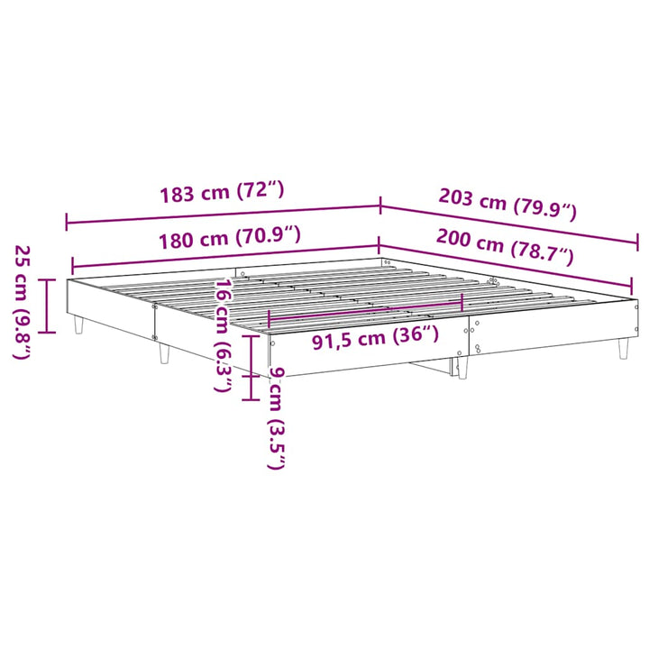 Sängram Utan Madrass 180X200Cm Konstruerat Trä