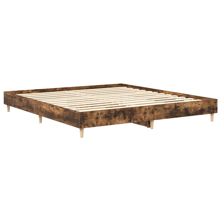 Sängram Utan Madrass Rökt Ek 180X200Cm Konstruerat Trä