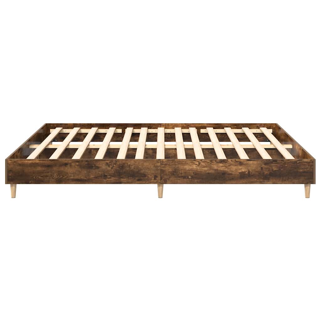 Sängram Utan Madrass Rökt Ek 180X200Cm Konstruerat Trä