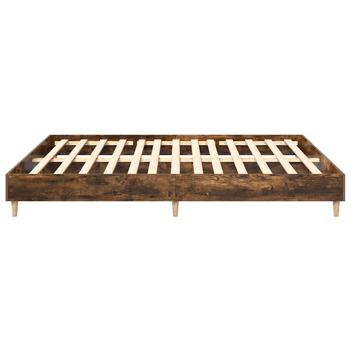 Sängram Utan Madrass Rökt Ek 180X200Cm Konstruerat Trä