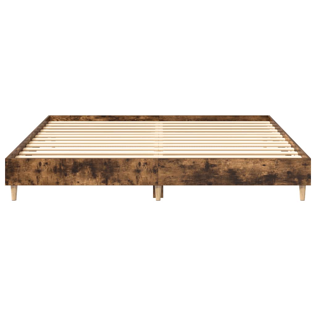 Sängram Utan Madrass Rökt Ek 160X200Cm Konstruerat Trä
