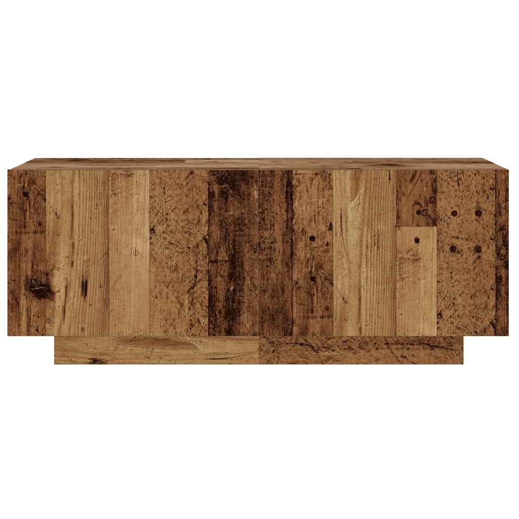 Tv-Bänk Med Led-Lampor Åldrat Trä 180X35X40 Cm Konstruerat Trä