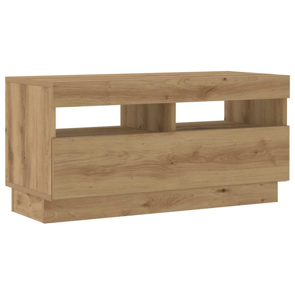 Tv-Bänk Med Led-Lampor 260X35X40 Cm Konstruerat Trä
