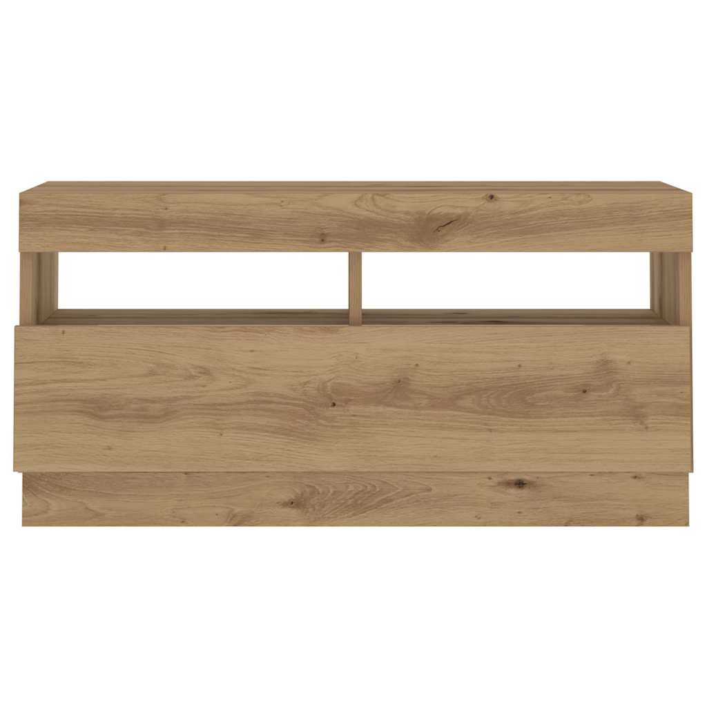 Tv-Bänk Med Led-Lampor 260X35X40 Cm Konstruerat Trä
