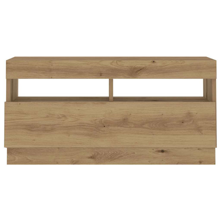 Tv-Bänk Med Led-Lampor 260X35X40 Cm Konstruerat Trä
