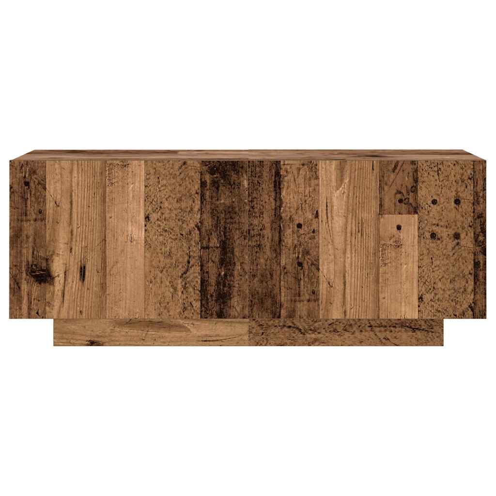 Tv-Bänk Med Led-Lampor Åldrat Trä 300X35X40 Cm Konstruerat Trä