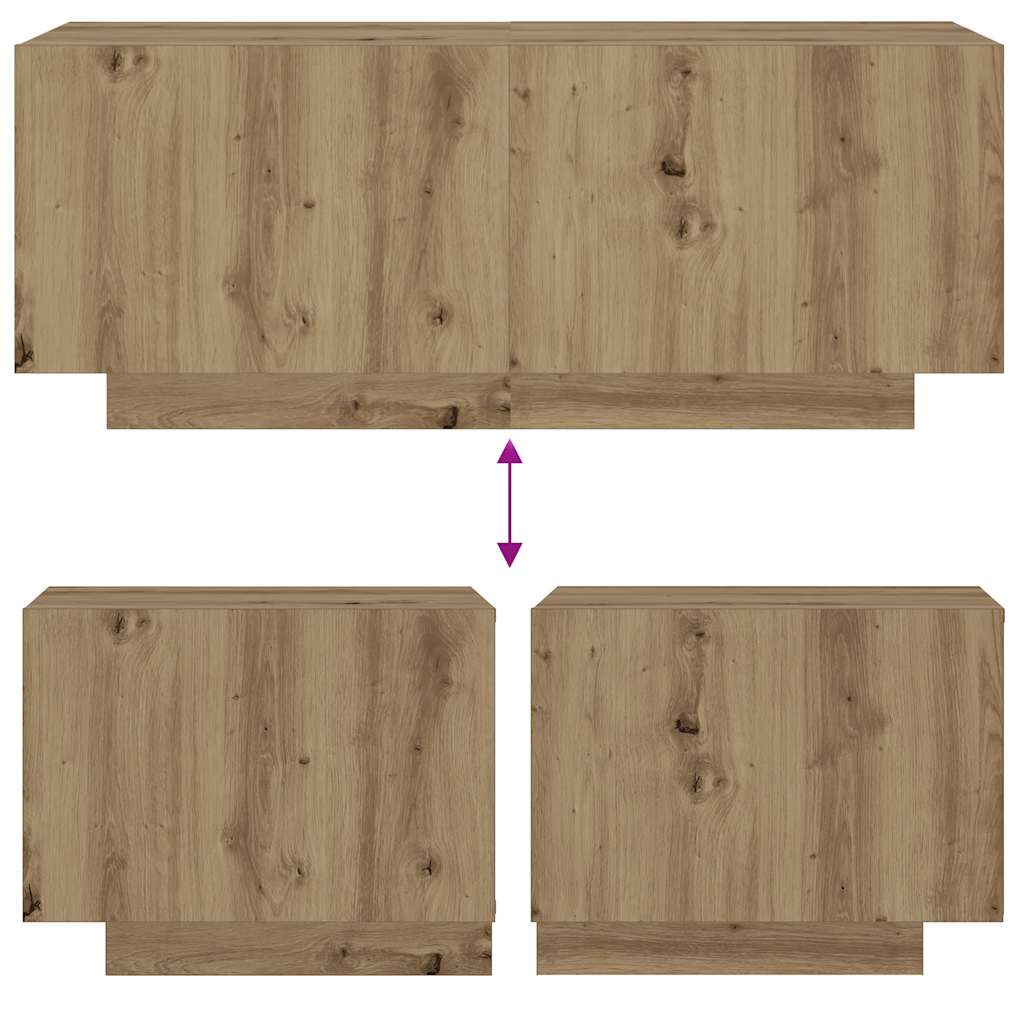 Sängbord Ek 100X35X40 Cm Konstruerat Trä