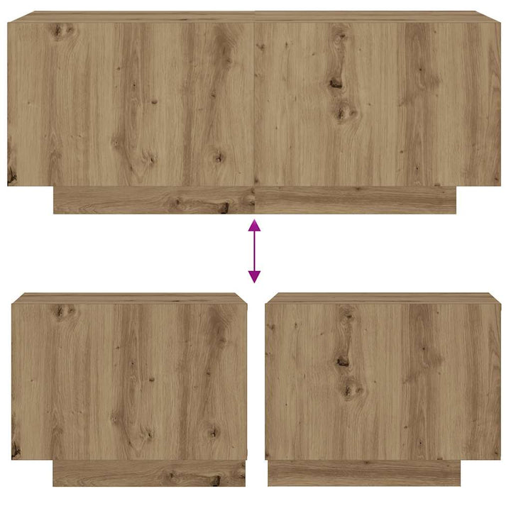 Sängbord Ek 100X35X40 Cm Konstruerat Trä