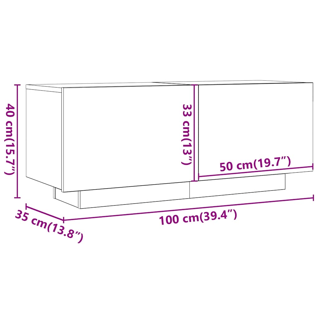 Sängbord Ek 100X35X40 Cm Konstruerat Trä