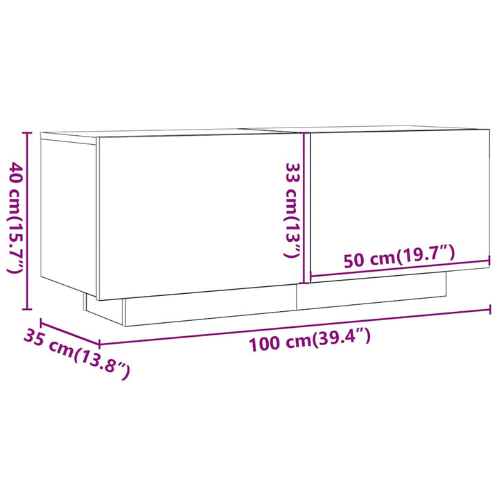 Sängbord Ek 100X35X40 Cm Konstruerat Trä