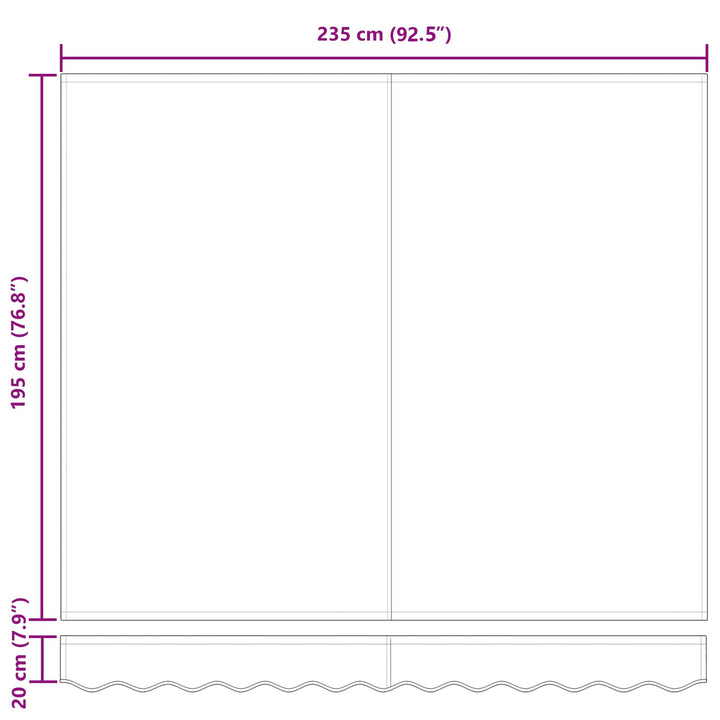 Markisväv Flerfärgsdesign 2,5 X 2 M Polyester