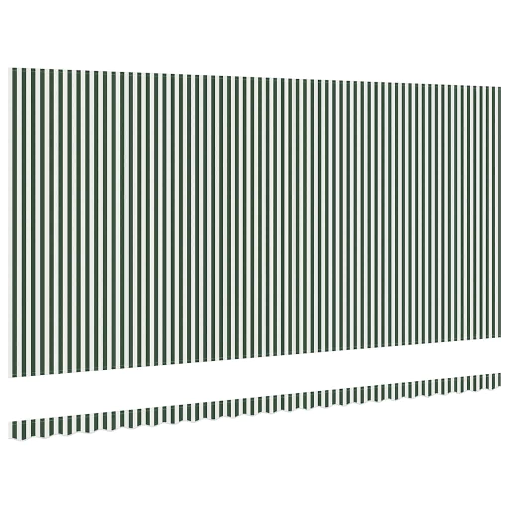 Markisväv Grön Och Vit 6 × 3,5 M Polyester