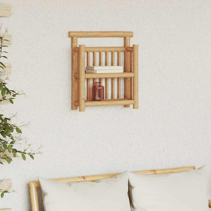 Vägg Hylla Med Hylla Naturfärg 40 X 13 X 44 Cm Bambu