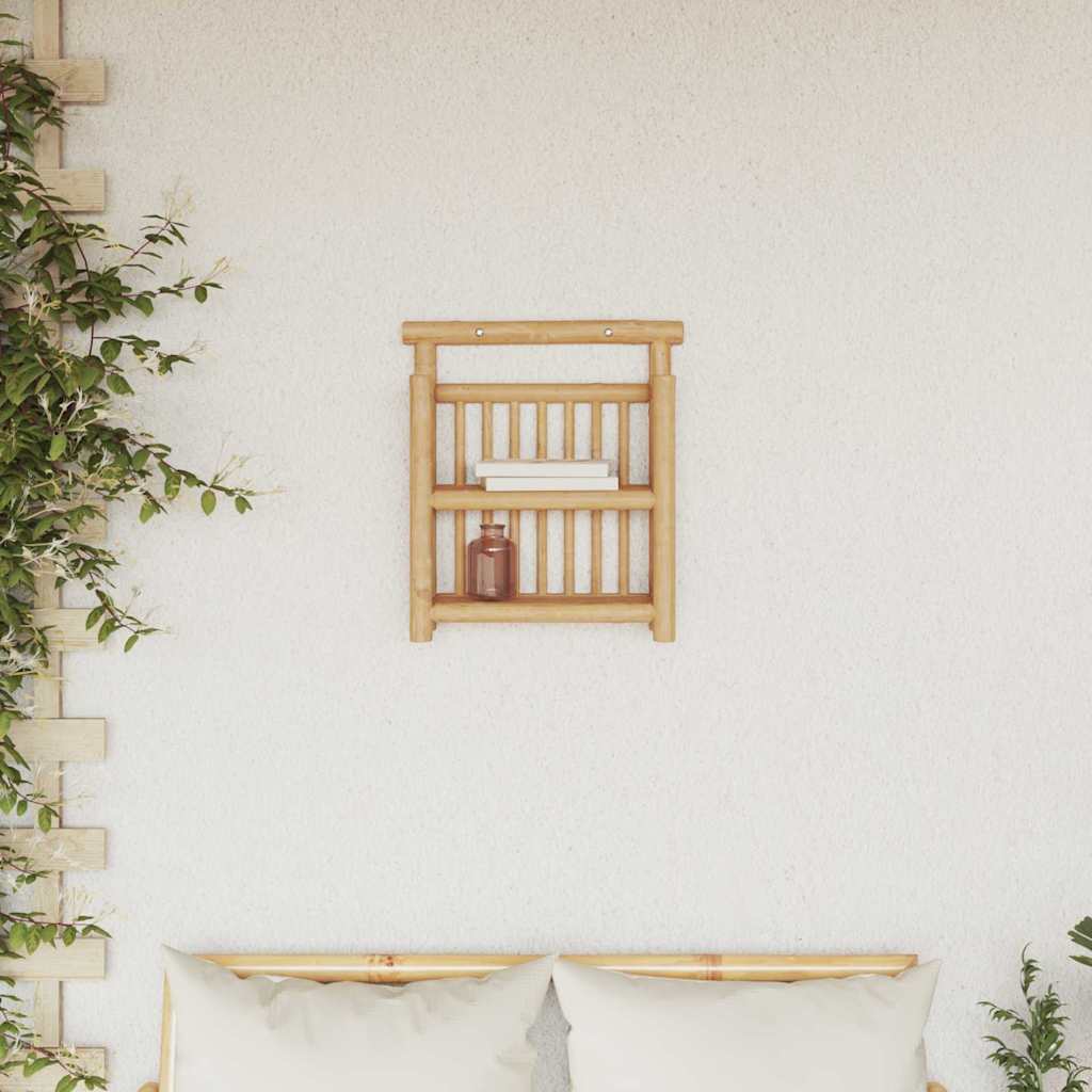 Vägg Hylla Med Hylla Naturfärg 40 X 13 X 44 Cm Bambu