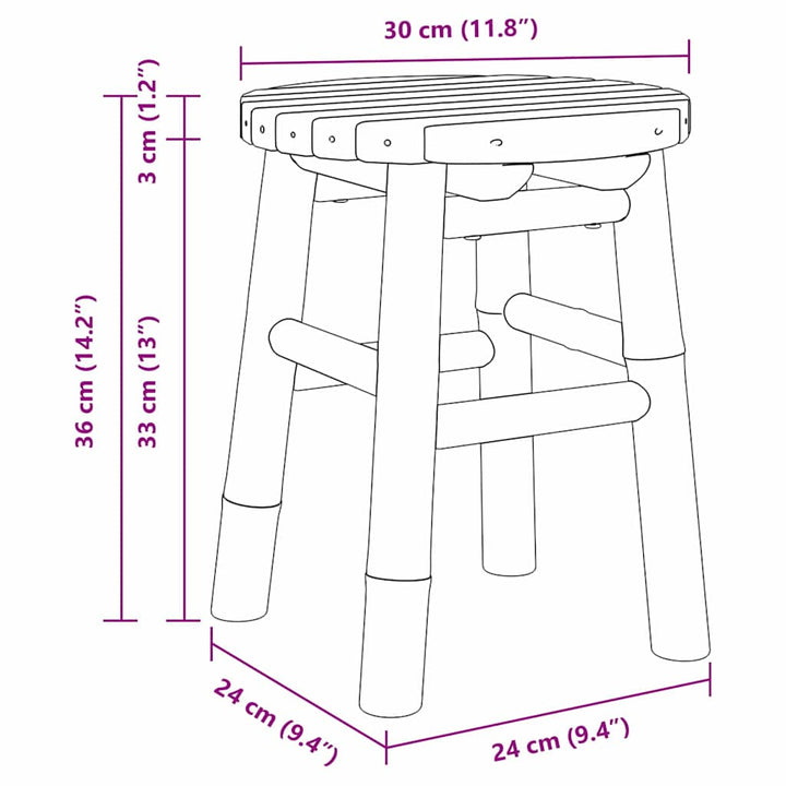 Pall Naturlig Bambu 30 X 30 X 36 Cm Bambu