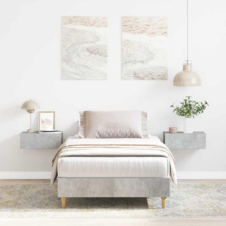 Sängram Betonggrå 203 X 93 X 25 Cm Konstruerat Trä