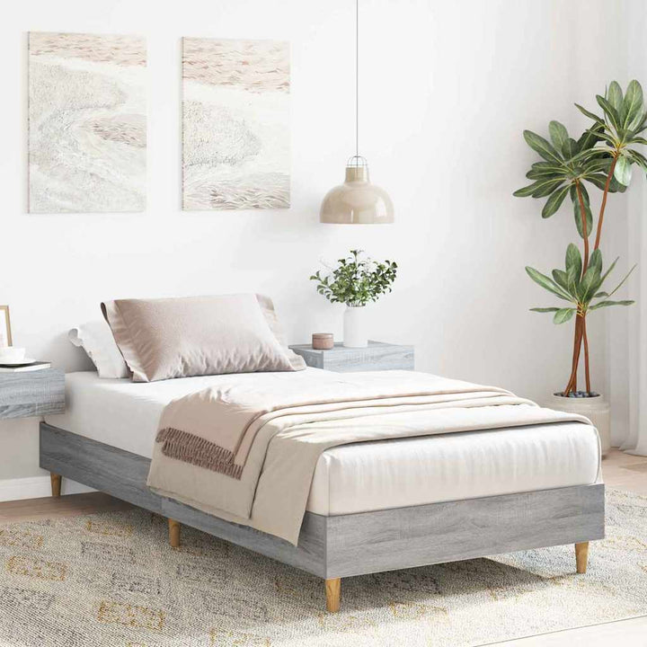 Sängram Grå Sonoma 203 X 93 X 25 Cm Konstruerat Trä