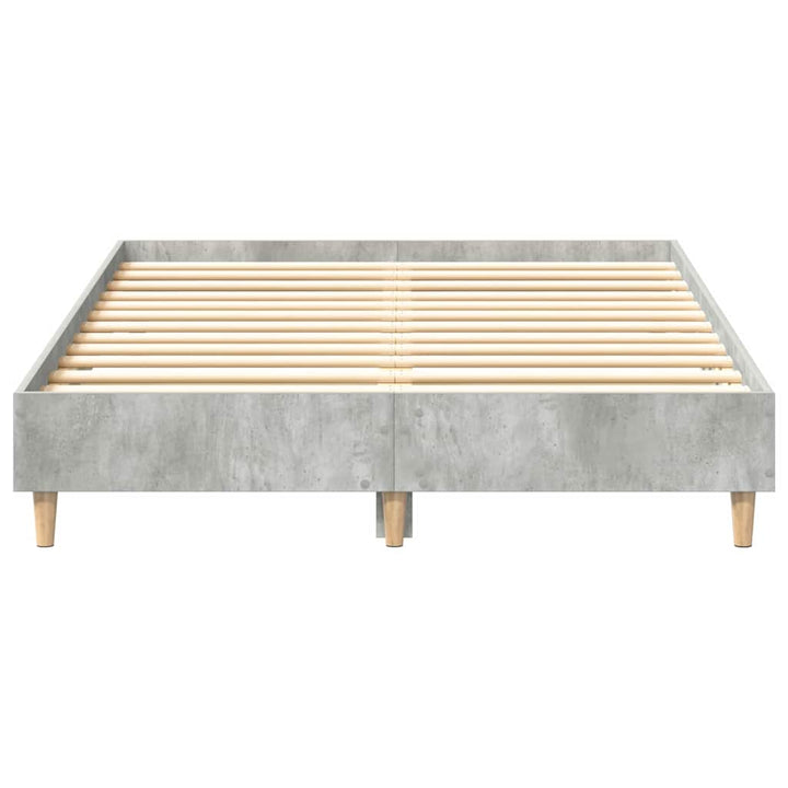 Sängram Betonggrå 193 X 123 X 25 Cm Konstruerat Trä