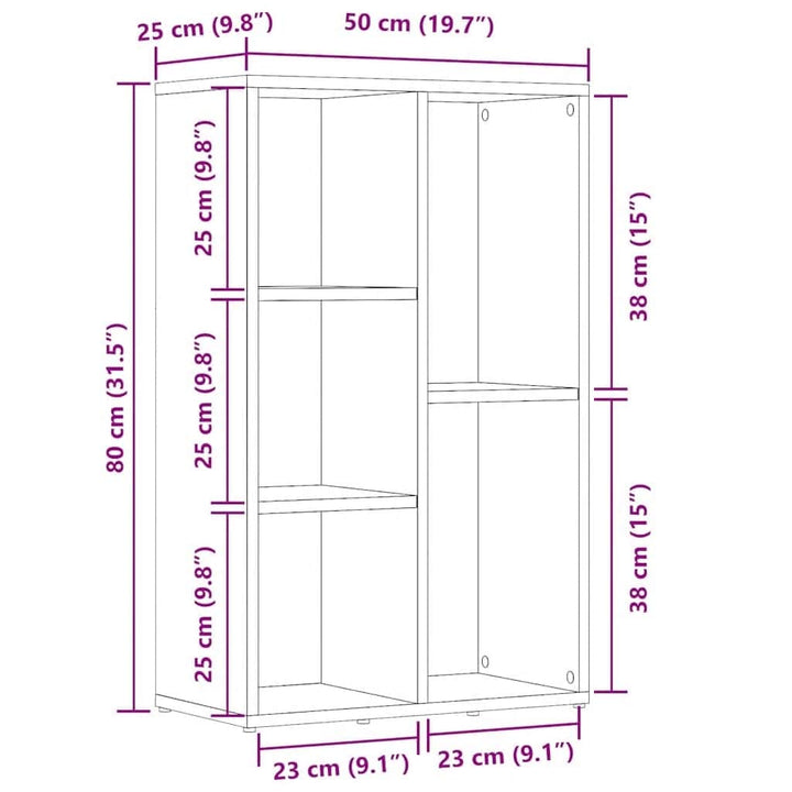 Bokhylla 50X25X80 Cm Konstruerat Trä