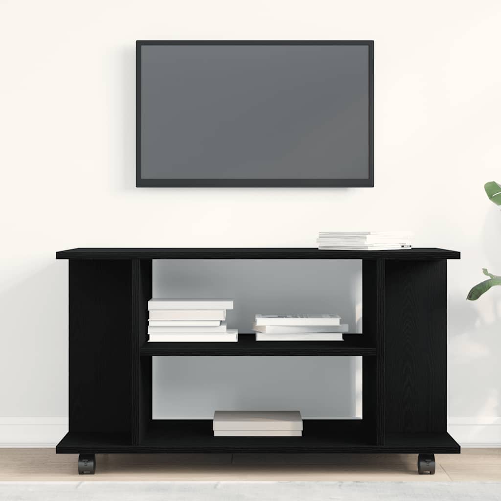 Tv-Bänk Med Hjul 80X40X45 Cm Konstruerat Trä