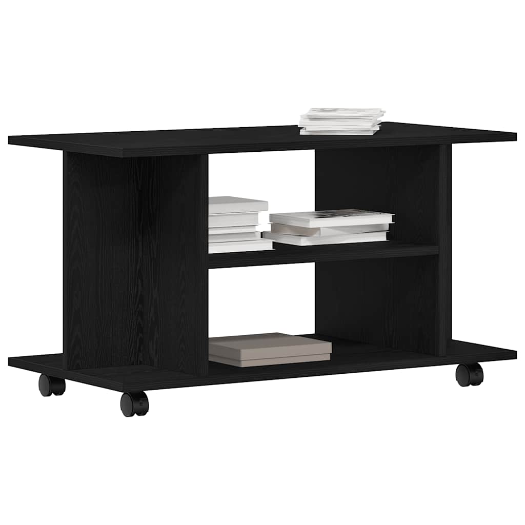 Tv-Bänk Med Hjul 80X40X45 Cm Konstruerat Trä