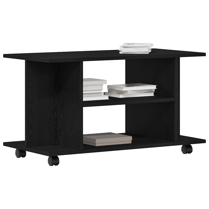 Tv-Bänk Med Hjul 80X40X45 Cm Konstruerat Trä