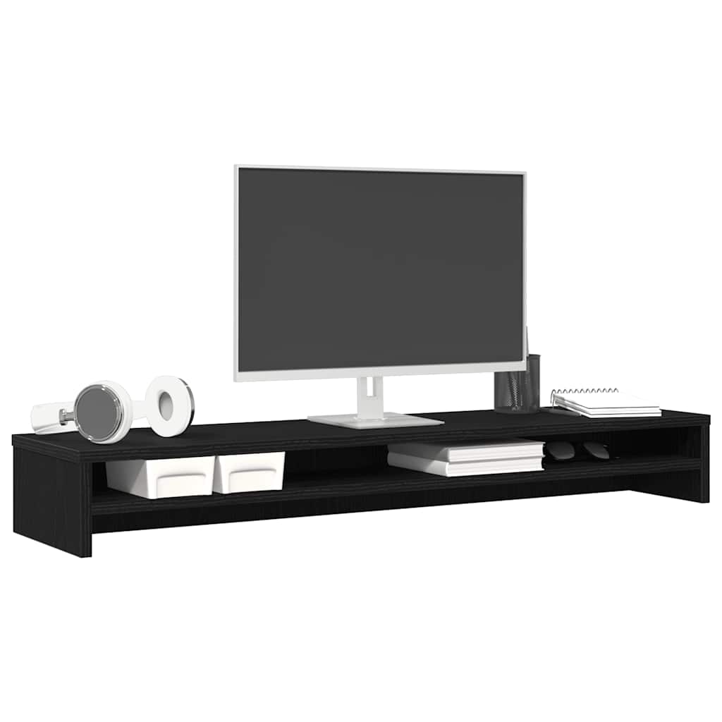 Monitorstativ Svart Ek 100X24X13 Cm Konstruerat Trä