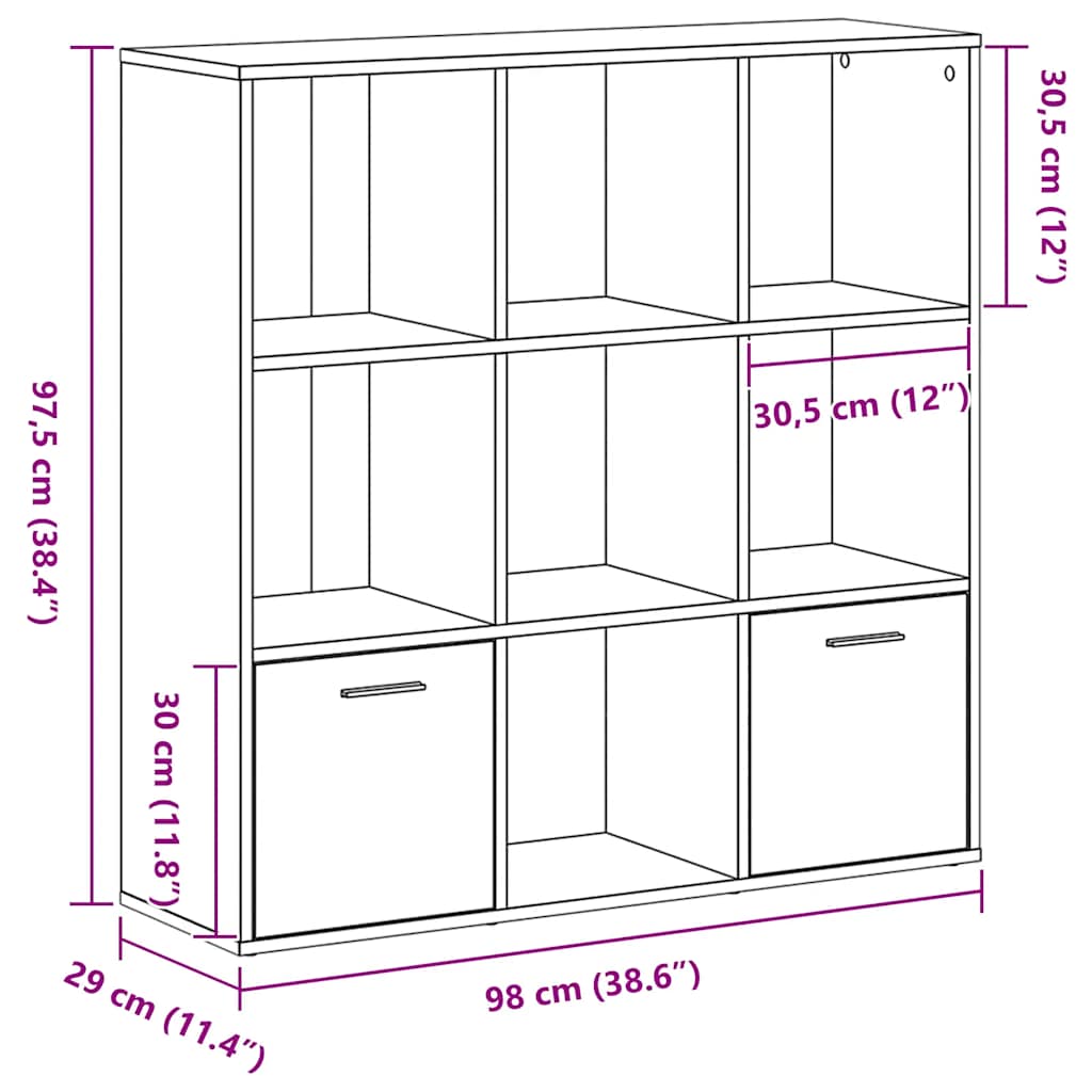Bokhylla 98X29X97,5 Cm Konstruerat Trä