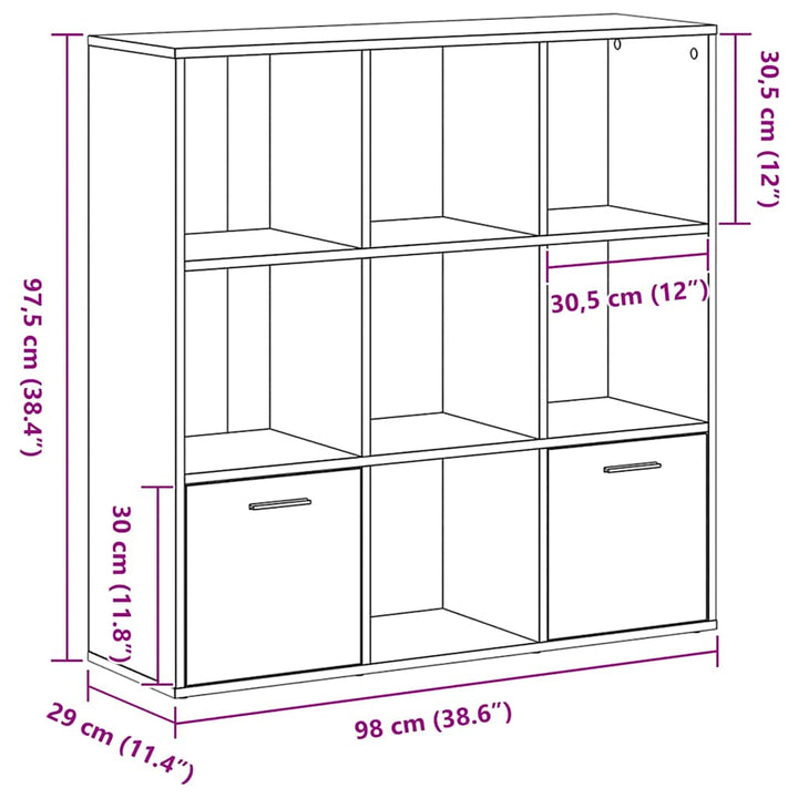 Bokhylla 98X29X97,5 Cm Konstruerat Trä