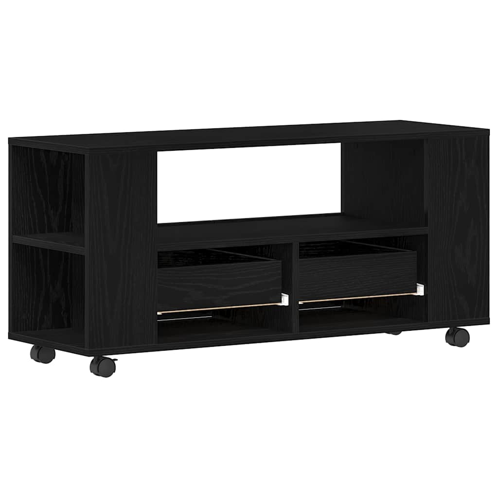 Tv-Bänk Med Hjul 102X34,5X43 Cm Konstruerat Trä