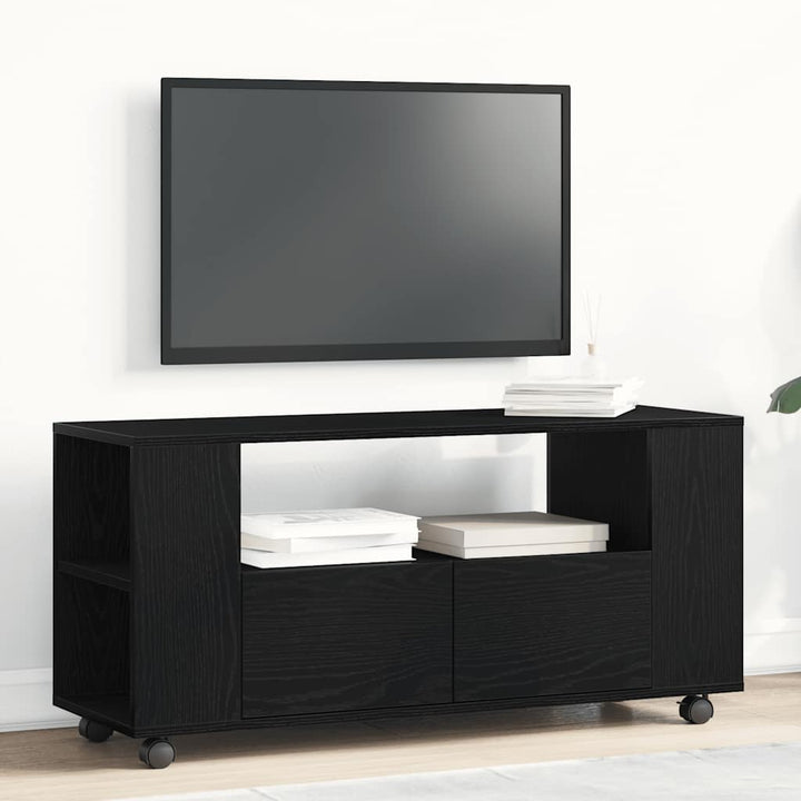 Tv-Bänk Med Hjul 102X34,5X43 Cm Konstruerat Trä