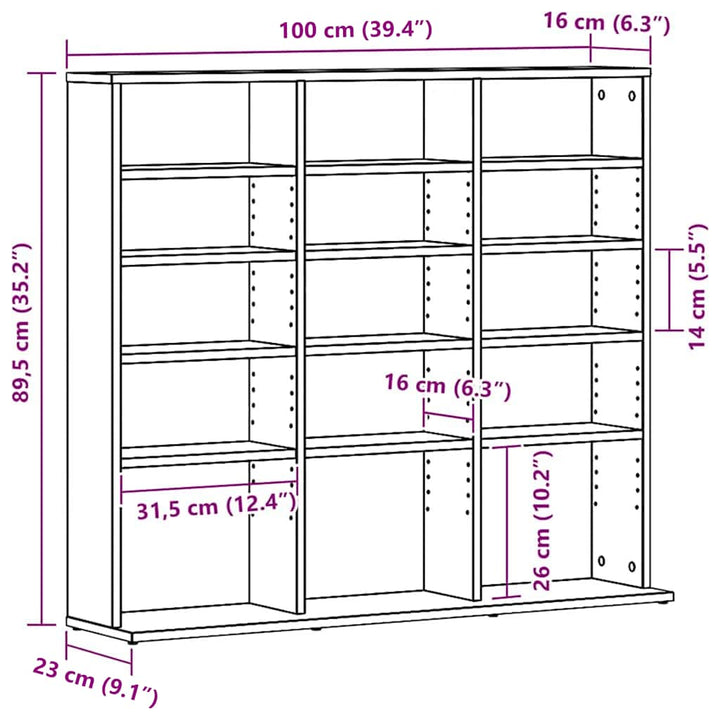 Cd-Bänk 100X23X89,5 Cm Konstruerat Trä