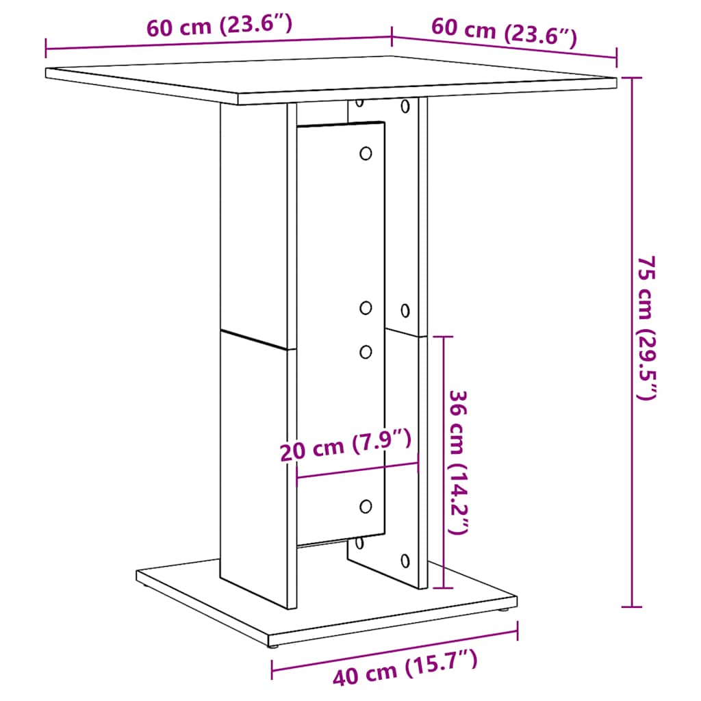 Bistrobord 60X60X75 Cm Konstruerat Trä